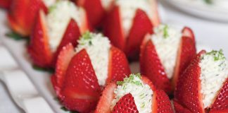 Basil-Mascarpone-Filled Strawberries