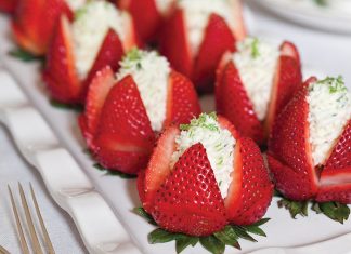 Basil-Mascarpone-Filled Strawberries