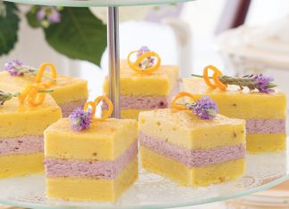 Lavender-Orange Cake with Blackberry Cream