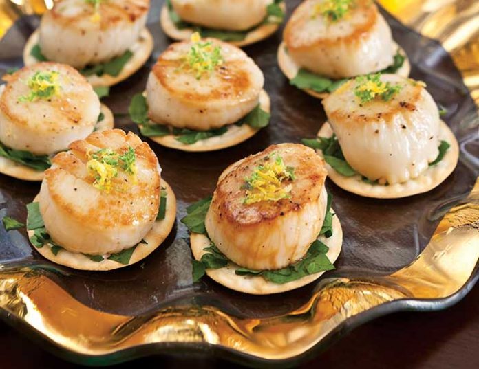 New Years Eve Lemon-Lime Scallop Canapés
