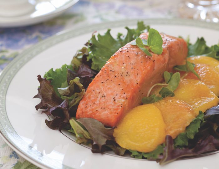Salmon and Roast-Peach Salad