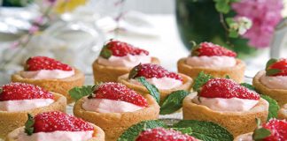 Sugar Cookie Cups with Strawberry Cream