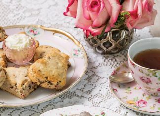 Chocolate, Strawberry, and Rose Scones