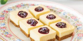 Berry-Lavender Cheesecake Squares