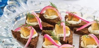 Smoked Trout Toasts with Pickled Red Onion