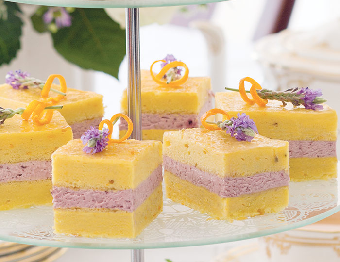 Lavender-Orange Cake with Blackberry Cream